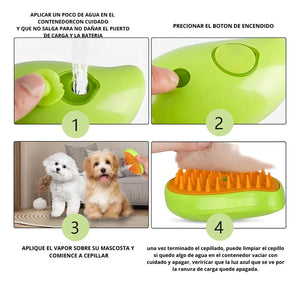 Cepillo De Vapor Para Gatos 3 En 1